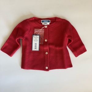 Jacadi Red Cardigan size 1m NWT
